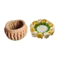 thumbnail image 3 of Kit de crochet para principiantes para taza de bebidas, posavasos floral completo tejido a mano Amarillo, 3 of 9