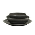 thumbnail image 5 of Gibson Elite Zion Mist 16 Piece Stoneware Reactive Glaze (Service for 4) Ceramic Plates and Bowls Modern Organic Dinnerware Set - Black, 5 of 16