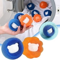 10 Pcs Pet Hair Remover for Laundry, Winding Adsorption Hair Removal Cleaning Ball, Round Shape Dog Cat Hair Remove Dryer Ball for Washing Machine(Orange, Blue)