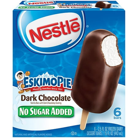 Nestle Eskimo Pie Dark Chocolate No Sugar Added Frozen Dairy Dessert ...