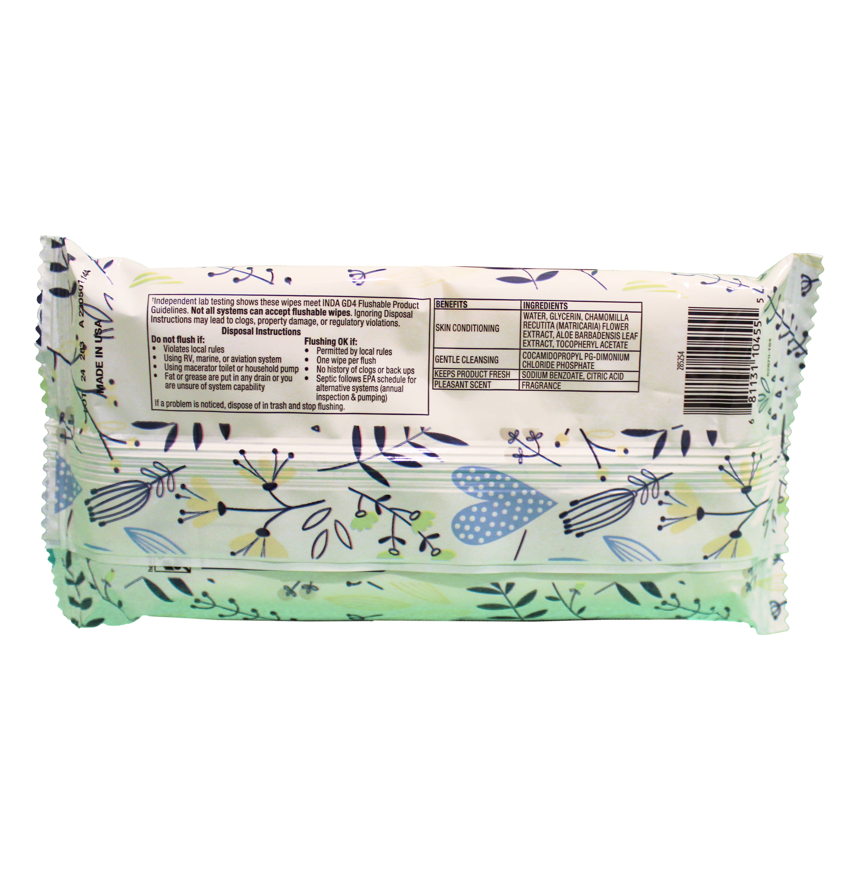 Equate Flushable Wipes Travel Pack, Fresh Scent, 18 Wipes