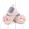 thumbnail image 6 of Xfvqtps Infant Girls Walking Shoes Mary Jane Bowknot Cute Princess Non Slip Comfortable Soft Sole Cotton Prewalker Baby Newborn Fashion Crib Shoes Pink, 6 of 6