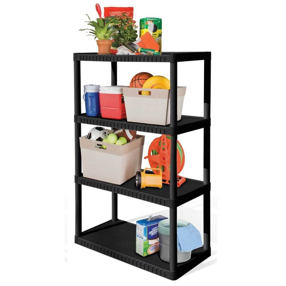 Contico 34 x 14 x 53 Inch 4 Tier Resin Indoor and Garage Storage Shelf