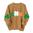 thumbnail image 1 of Tauxra Chandail de la Saint-Patrick pour Femmes à Manches Longues, Col Rond, Coupe Ample, Blouse Tunique Décontractée, 1 of 6