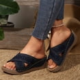 thumbnail image 2 of HAJWOH Orthopedic Casual Sandals for Women Slip on Non Slip Arch Support Summer Flat Sandals Breathable Walking Shoes 2026 New Beach Foam Shoes Blue 39, 2 of 4