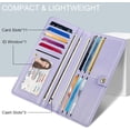 thumbnail image 3 of Slim Womens Wallet Minimalist Thin Long Leather Bifold Wallet  Blocking Card Holder Organizer with Zipper  Pocket Ladies Girls  Purse, White Daisy, 3 of 7