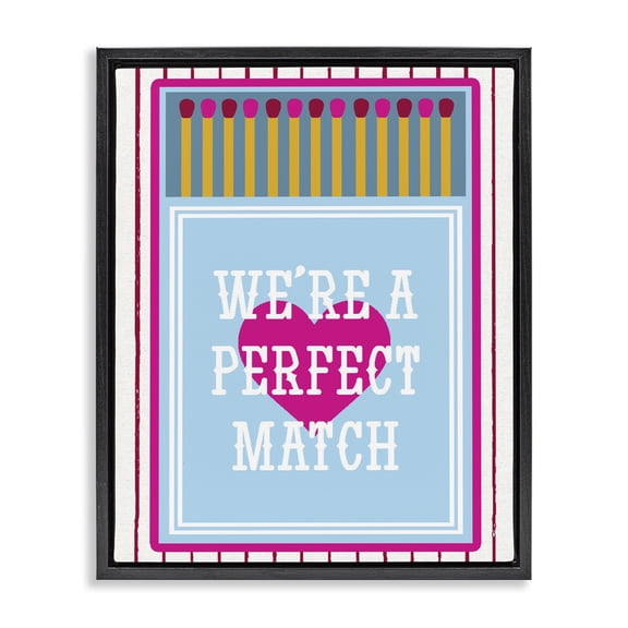Stupell Industries Eclectic We're A Perfect Match Black Floating Frame Canvas Art, 17 x 21, by Lil' Rue