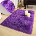 thumbnail image 2 of Soft Fur Plush Area Rugs Purple 2.3 x 3ft Shaggy Fluffy Rugs Carpet for Bedroom Living Room Nursery Mat Modern Decor, 2 of 7