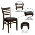 thumbnail image 4 of Flash Furniture HERCULES Series Ladder Back Walnut Wood Restaurant Chair - Black Vinyl Seat, 4 of 11