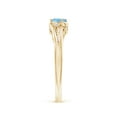 thumbnail image 3 of ANGARA Natural Aquamarine and Diamond Split Shank Ring in 14K Yellow Gold for Women (Size-5x3mm) | March Birthstone, Birthday, Anniversary, Jewelry Gift for Women | Natural Aquamarine Ring, 3 of 9