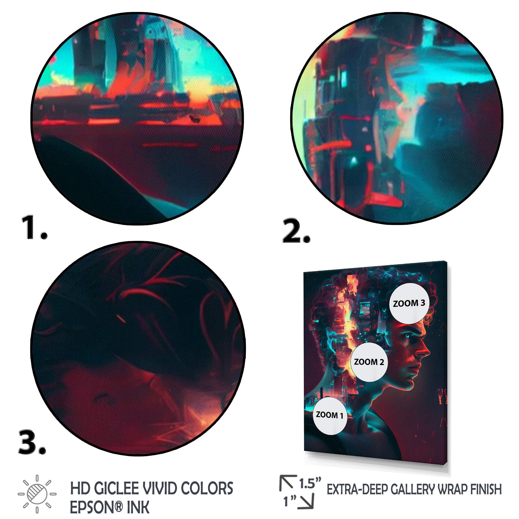 Designart Double Exposure Man Portrait Sci-Fi I Canvas Wall Art