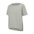 thumbnail image 6 of Kaemgyyd Plus Size Cotton Linen Shirt for Women Lightweight Scoop Neck Oversized Tee Loose Fit Short Sleeve Side Slit Top, 6 of 7