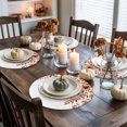 thumbnail image 4 of Fall Orange Floral Round Braided Placemats Set of 4, Flower Leaf Heat Insulation Place Mats Washable Non-Slip Table Mats for Kitchen Dining Party, 13 Inches, 4 of 9