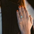 thumbnail image 5 of 1.2ct marquise cut turquoise 14k yellow gold halo Bridal Wedding Engagement Promise Anniversary Ring for Women size 10.25, 5 of 7