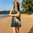 thumbnail image 3 of Balery Golden White Fire Dragon Vestidos de verano para mujer con estampado: vestido holgado sin mangas, vestido playero informal y cómodo para días calurosos., 3 of 7
