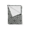 thumbnail image 2 of Renaissance Soft Flannel Fleece Throw Blanket, Victorian Damask in Contemporary Minimalist Tones with Art Deco Effects, Cozy Plush for Indoor and Outdoor Use, 50" x 70", Black and White, by Ambesonne, 2 of 5