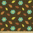 thumbnail image 2 of Ambesonne Autumn Fabric by the Yard Upholstery, Warm Tones Fall Season Art, 1 Yard, Chocolate and Turquoise, 2 of 5