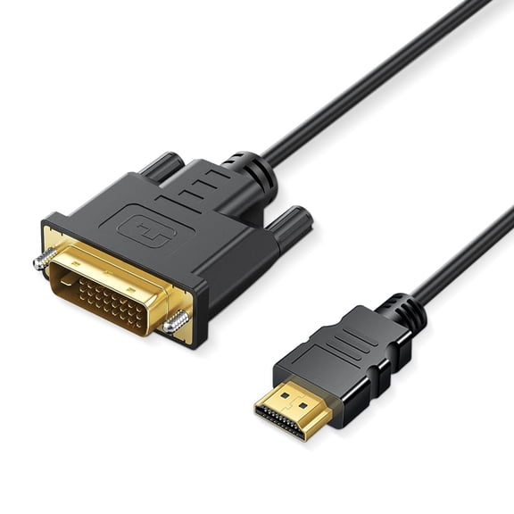 QIANJIA 3.3FT Bi-Directional HDMI to DVI-D Cable 24 1 Male to Male, 1080P Full HD High Speed Gold-Plated Adapter Cord for Gaming Consoles/PC/Monitor/HDTV/Raspberry Pi
