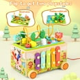thumbnail image 2 of Flooyes Montessori Wooden Push Cart Toys, Shape Sorting & Color Toy Set Gift For Kids 36M+, 2 of 7