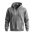 thumbnail image 4 of JUUYY Men's Quarter Zip Pullover Hoodies with Pocket Loose Fit Long Sleeve Casual Half Zipper Hooded Sweatshirt Fall Winter Outfit Gray XXXL, 4 of 6