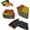 Fan-shaped red+gold, variant on 100 count Dipping Sauce Dish, Disposable Small Sushi Tray, Mini Shell Shape Serving Plates, Plastic Condiment Seasoning Platter Side Dishes for Parties, BBQ, Restaurant