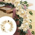 thumbnail image 2 of Realistic Artificial & Rose Greenery Garland For Wedding Table Chair Decor Faux Botanical Vine With Lifelike Leaves For Rustic Arch Centerpiece Arrangement, 2 of 8