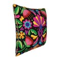 thumbnail image 2 of Kll Colorful Floral Embroidery Mexican Decorative Throw Pillow Covers Velvet Soft For Couch Sofa Bedroom Living Room Outdoor -16"X16", 2 of 8