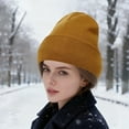 thumbnail image 2 of Winter Beanie Hats for Men Women, Warm and Soft Knitted Hats, Protective Hairstyles and Keep Warm, Seasonal Gifts for Family (Caramel Color), 2 of 5