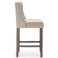 thumbnail image 7 of BELLEZE Counter Height Bar Stools for Kitchen Island Set of 2, Wingback Counter Stools Button Tufted Upholstered Fabric Barstools Island Chairs Farmhouse High Back Dining Room Chairs -Calila (Natural), 7 of 7