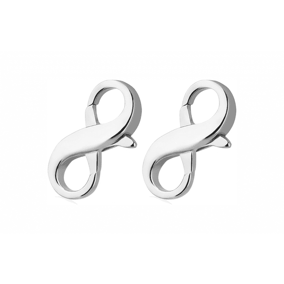 Double Opening Infinity Figure-Eight Lobster Clasps Closure Necklace Connector for Bracelet Anklet DIY Jewelry Finding, 2 Pcs