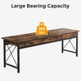 thumbnail image 5 of Condemo 78.7 inch Extra Long Computer Desk, Double Desk with 3 Drawers, Two Person Desk with Hooks, Industrial Writing Study Table Workstation for Home Office, Rustic Brown and Black, 5 of 6
