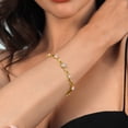 thumbnail image 4 of Gem Stone King 18K Yellow Gold Plated Silver Flower and Leaf Bracelet Set with White Moissanite (5.03 Cttw, Round Oval Princess Heart Shape, 7.25 inch), 4 of 4
