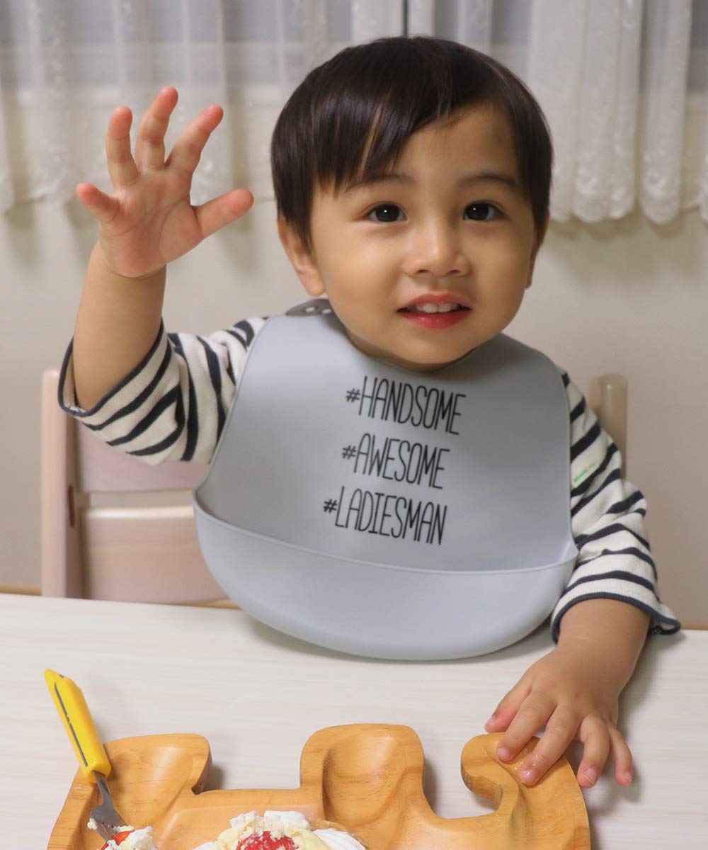 Hudson Baby Silicone Bibs, 2-Pack, Mustache photo 2