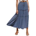 thumbnail image 2 of Falda de mujer de media longitud Falda plisada irregular de moda Slim Fit Color puro Falda de línea A de media longitud para primavera verano Azul L, 2 of 6