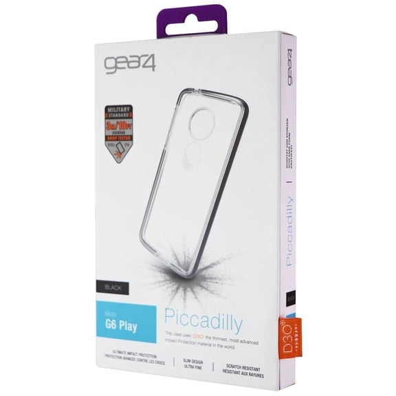 Gear4 Piccadilly Series Hard Case for Motorola Moto G6 Play - Clear/Black