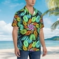 thumbnail image 5 of Xecao Hippie Style print Hawaiian shirt - a stylish short-sleeve button-down for men, perfect for casual beach and tropical outings., 5 of 9