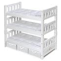 - Badger Basket 1-2-3 Convertible Doll Bunk Bed with Bedding and Storage Baskets - White Rose - Fits American Girl, My Life As & Most 18
