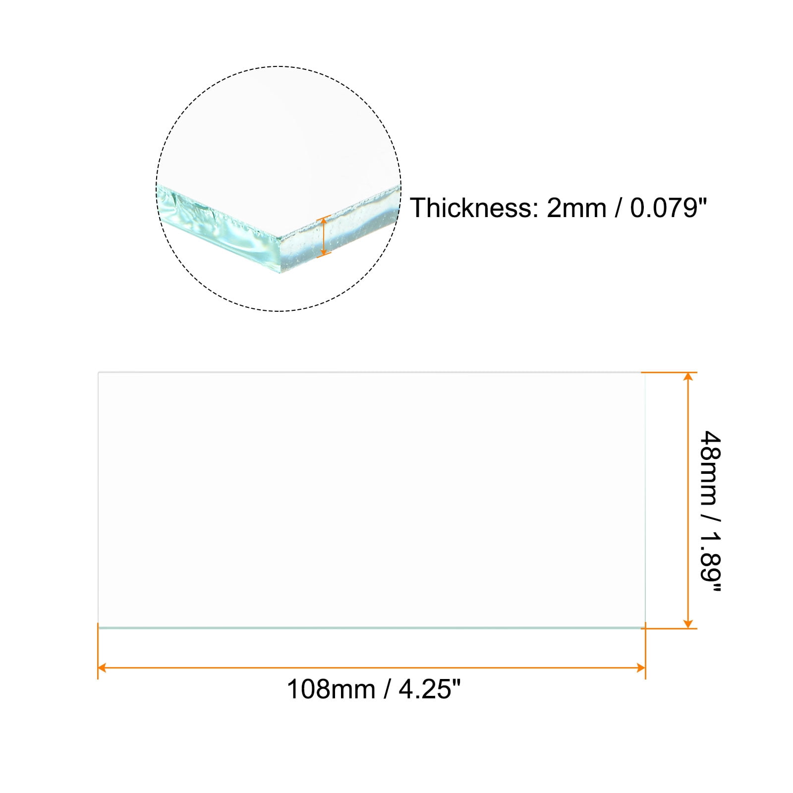 Uxcell 15packs Welding Lens 1.89" x 4.25" Clear Glass Replacement Welding Lenses