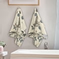 thumbnail image 2 of Yayeee Hand Towels for Bathroom Set of 2 Quick Dry Super Absorbent Soft Hand Shower Towels, 28" x 14", Beige Birds, 2 of 8