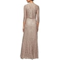 thumbnail image 3 of Alex Evenings Womens Long Lace Jacket Dress Buff 10 Long Lace Jacket Dress, 3 of 5