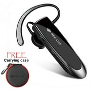 New Link Bluetooth Headset Wireless Handsfree Earpiece with Microphone, 24 Hrs Driving Headset 60 Days Standby Time for iPhone Android Samsung Laptop Trucker Driver