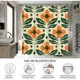 thumbnail image 6 of Orange Floral Shower Curtain Vintage Mid Century Modern Abstract Geometric Green Plant Bathroom Curtain Boho Retro Classic 1950S 60S Bathtub Decor Fabric Waterproof Bath Curtain 72x72 Inch, 6 of 6