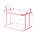 thumbnail image 2 of 4 Pcs Clear Storage Bins with Lids Heavy Duty Reinforced for College Supplies, Moving Bags for Clothes Packing, Pink Storage Tote with Handles for Dorms, Storage, 2 of 6