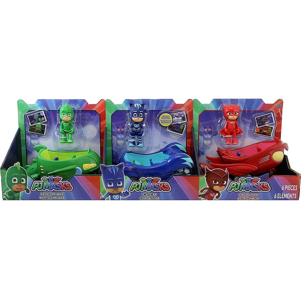 PJ Masks Ultimate Hero 3 Vehicles CAT CAR, OWL GLIDER and GEKKO MOBILE