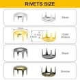 thumbnail image 2 of 200 Pcs 12mm Rivets Ronds à Clous Spots Punk Rock DIY en Cuir pour Chaussures Vêtements Pièces de Sac Décoration, 2 of 6