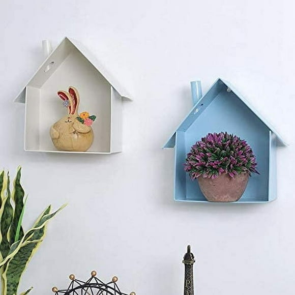 Metal Wall Shelf - Wrought Iron Small House Wall Decoration