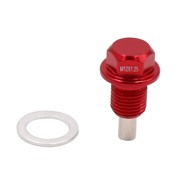 M12 x 1.25mm Thread Red Auto Car Oil Pan Drain Bolt Kit w