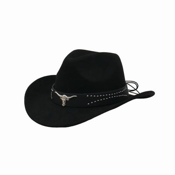 Classic Western Cowboy Hat Cowgirl Hat Unisex Men's & Women's Wide Brim Fedora Hat Classic Vintage Bowler Hat for Adults