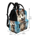 thumbnail image 2 of Daiia Blue Sky Cute Wolf Large Capacity Baby Bag Waterproof Stylish Diaper Bag Mummy Backpack Adjustable Straps Diaper BagBaby Essentials Bag, 2 of 6