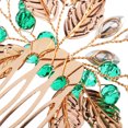 thumbnail image 2 of 2Pcs Bridal Hair Comb Shiny Rhinestone Leaf Vine Hair Combs Clips Headdress Hair Accessories, 2 of 8